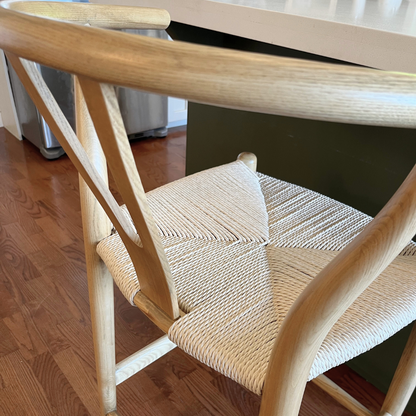 Wishbone Stool - Woven Rattan